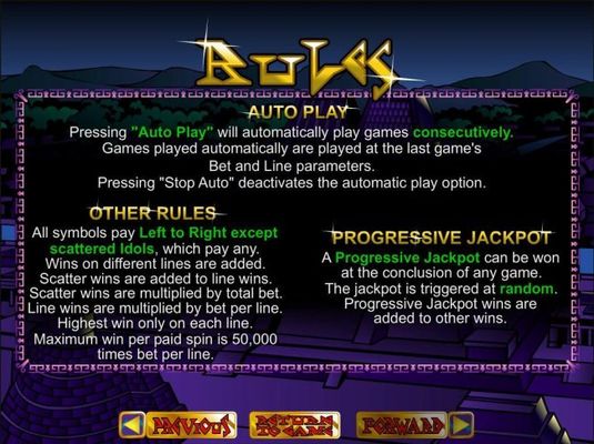 General Game Rules and Progressive Jackpot Rules