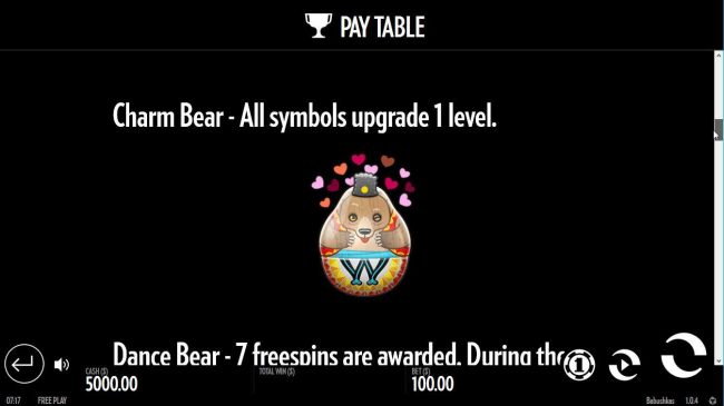 Charm Bear - All symbols upgrade 1 level.