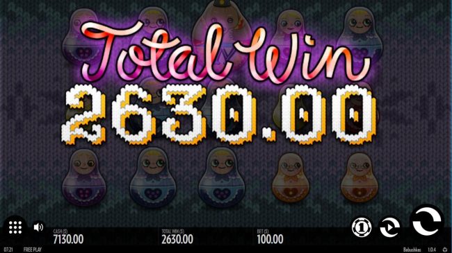 Free Spins feature pays out a total of 2,630.00