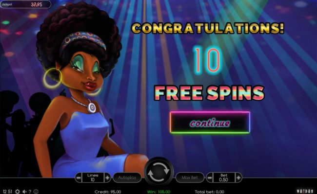 10 free spins warded.