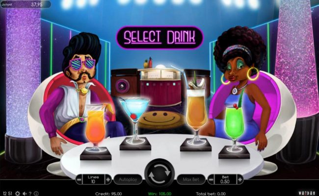 Select a drink to reveal an enhanced symbol during free spins.