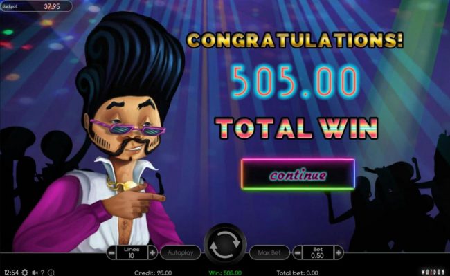 Totaal Free Spins payout 505.00