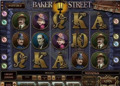 sherlock holmes themes video slot game featuring five reels and nine paylines