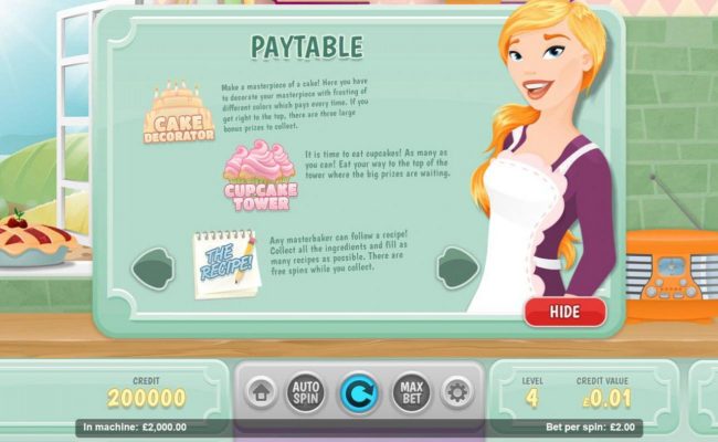 Cake Decorator, Cupcake Tower and The Recipe Bonus Games.