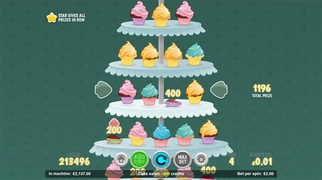 Cupcake Tower Bonus Game Board.