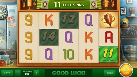 11 free spins awarded from the pick me bonus