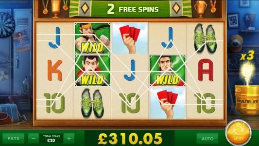 Another big win triggered by wilds and multiple winning paylines during the free spins feature