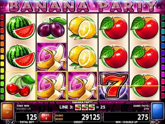 Wild banana symbols form multiple winning paylines.