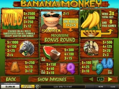 Slot game symbols paytable