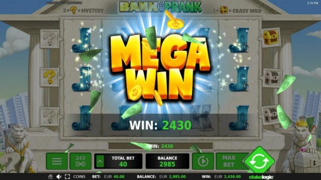 Stacked Jacks triggers a 2430 coin Mega Win!