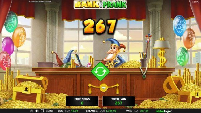 Total Free Spins Payout 267.00