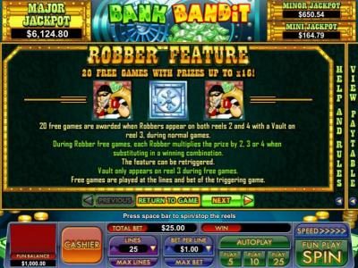 robber feature - free games rules