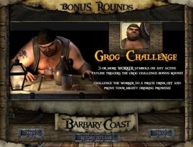 grog challenge bonus feature rules