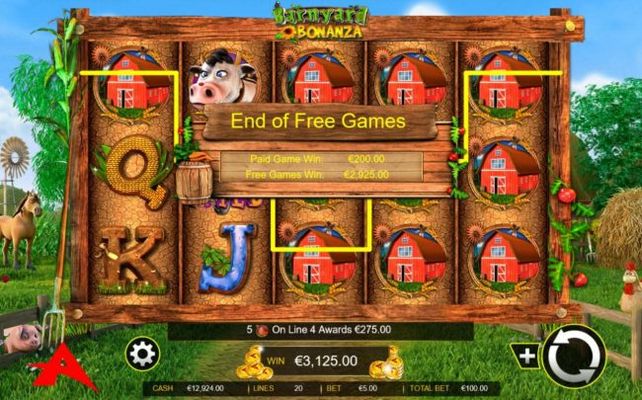 Total free games win 2,925.00