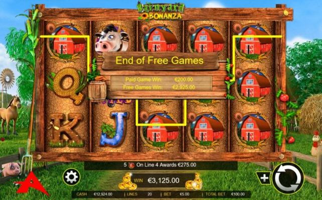 Total free games win 2,925.00