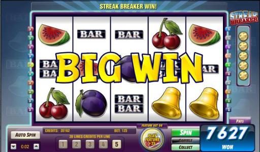 streaker breaker triggers 7627 coin big win jackpot