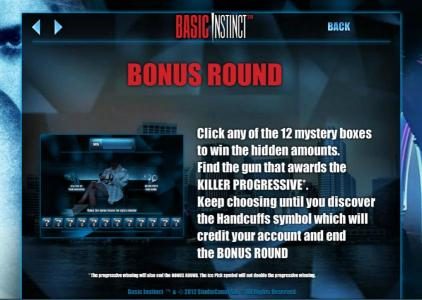 bonus round - click any of 12 mystrey boxes to win the hidden amounts