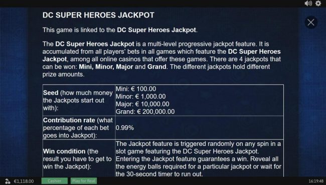 DC Super Heroes Jackpot Rules