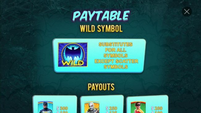 Bat Wild substitutes for all symbols except scatter symbols.