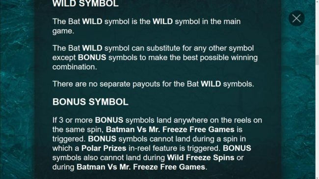 Bat Wild Symbol Game Rules