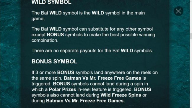 Bat Wild Symbol Game Rules