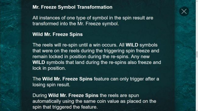 Mr. Freeze Symbol Transformation Rules