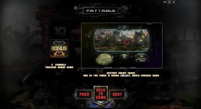Bonus Game Rules - Destroy enemy tanks