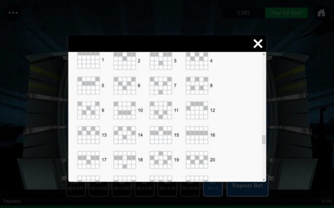 Payline Diagrams 1-20