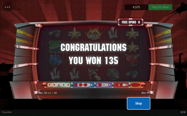 Free Spins feature pays out a total of 135.00