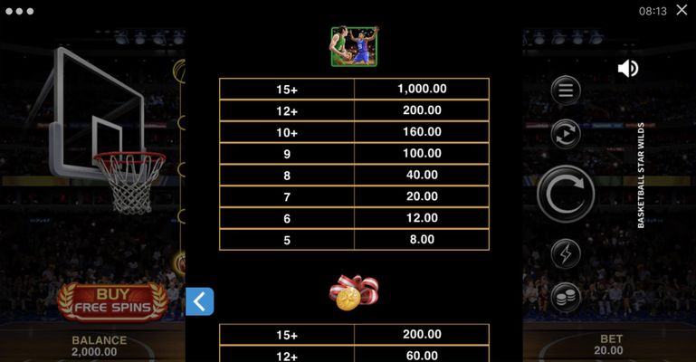 Medium Value Symbols Paytable