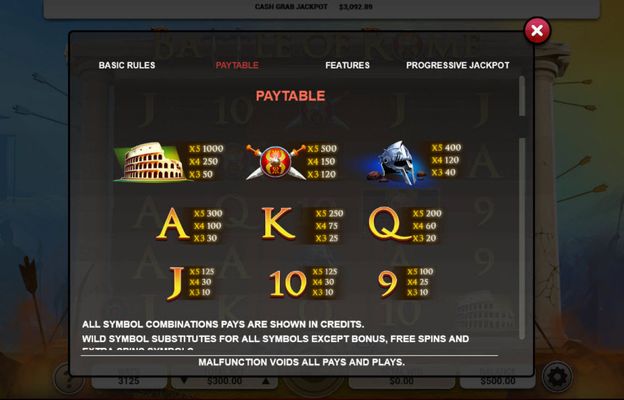 Paytable
