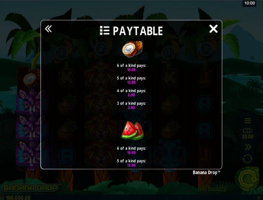 Paytable - Low Value Symbols