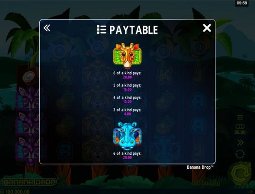 Banana Drop :: Paytable - High Value Symbols