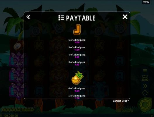 Paytable - Low Value Symbols