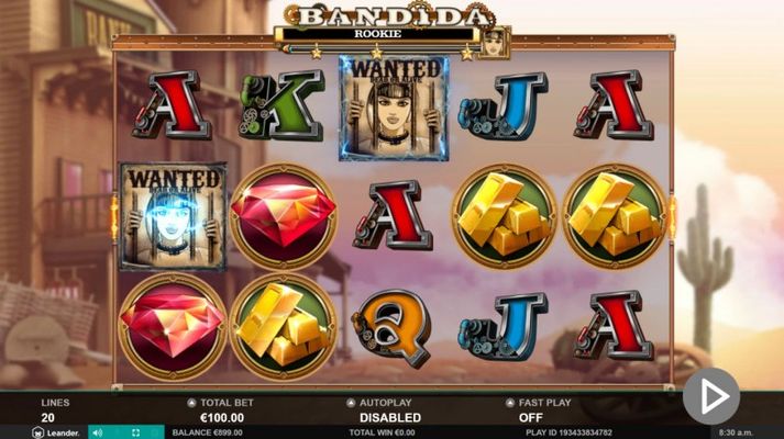 Collect wanted poster during game play and fill the meter to win bonus spins