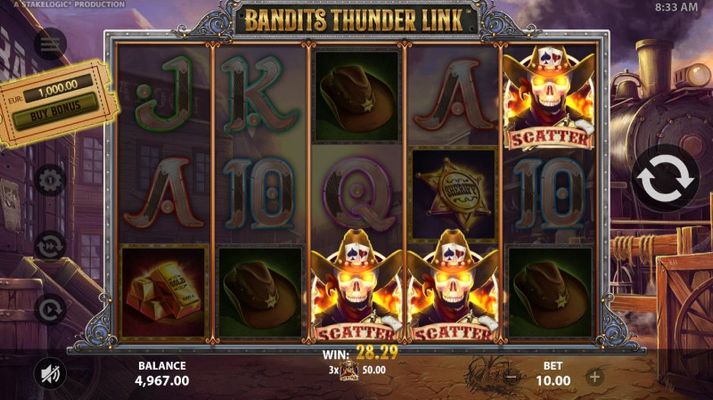 Scatter symbols triggers the free spins bonus feature