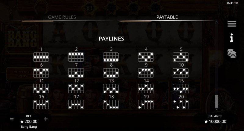 Paylines 1-20