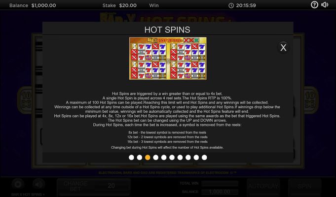 Bar X Hot Spins + :: Hot Spins Feature Rules