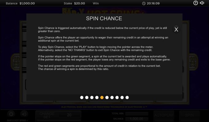 Bar X Hot Spins + :: Spin Chance Rules