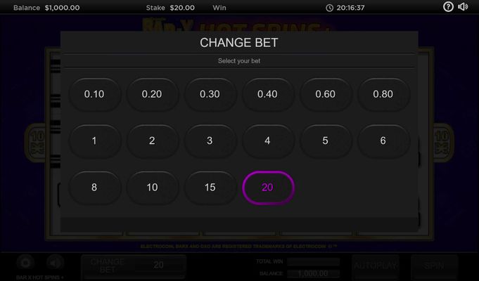 Available Betting Options