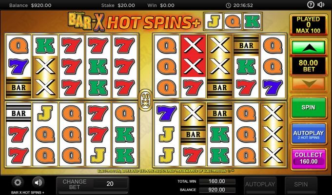 Bar X Hot Spins + :: Spin Chance feature game board
