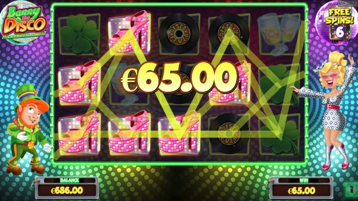 Barry the Disco Leprechaun :: Free Spins Game Board
