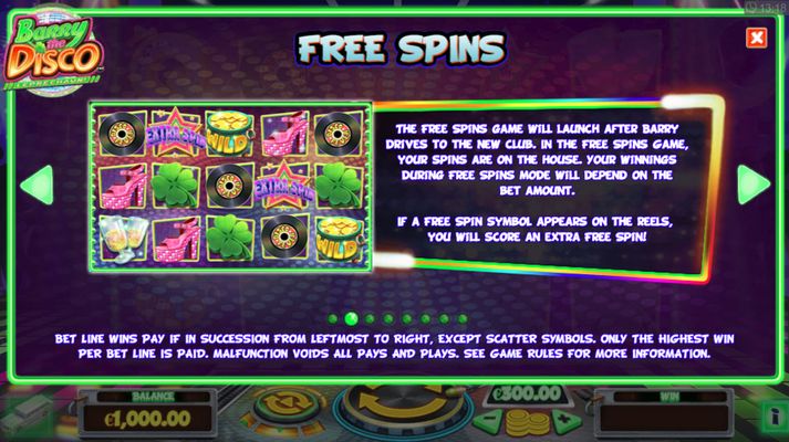 Barry the Disco Leprechaun :: Free Spins Rules