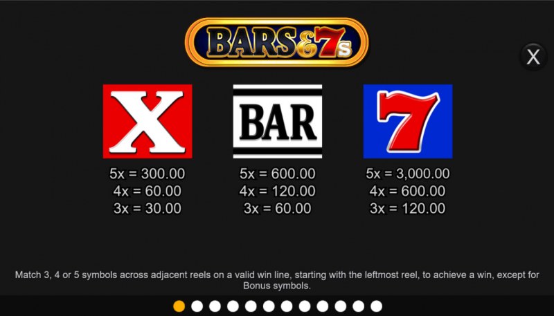BARS & 7s :: Paytable