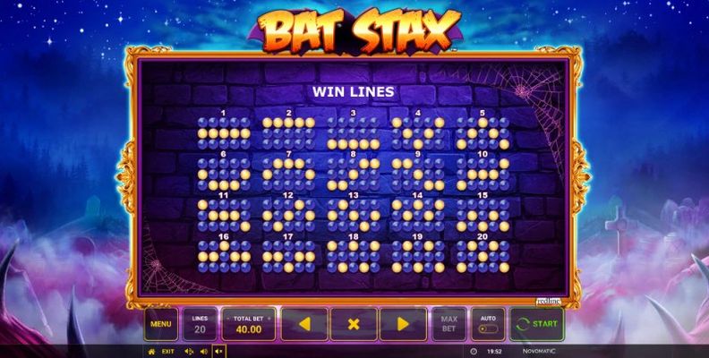 Bat Stax :: Paylines 1-20