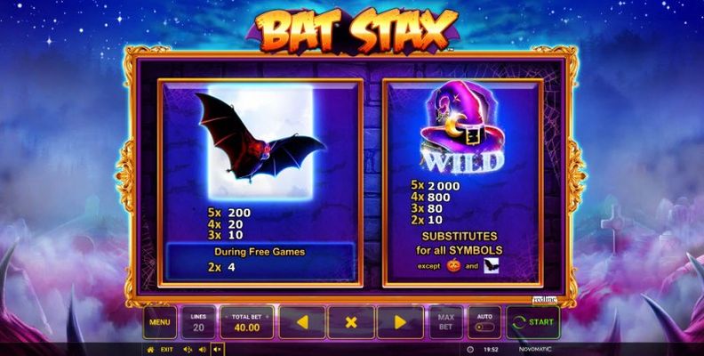 Bat Stax :: Paytable - High Value Symbols