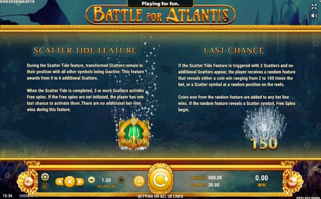 Battle of Atlantis :: Free Spins Rules