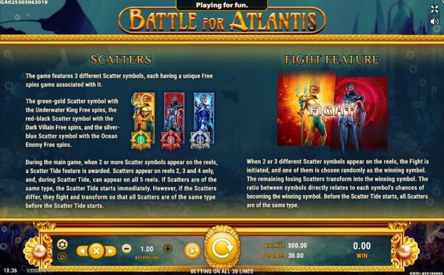 Battle of Atlantis :: Feature Rules