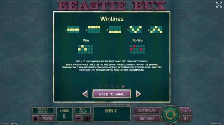 Beastie Bux :: Win Lines