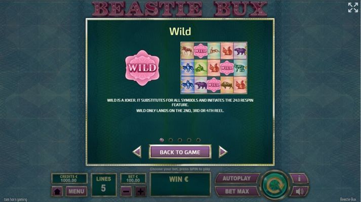 Beastie Bux :: Wild Symbol Rules
